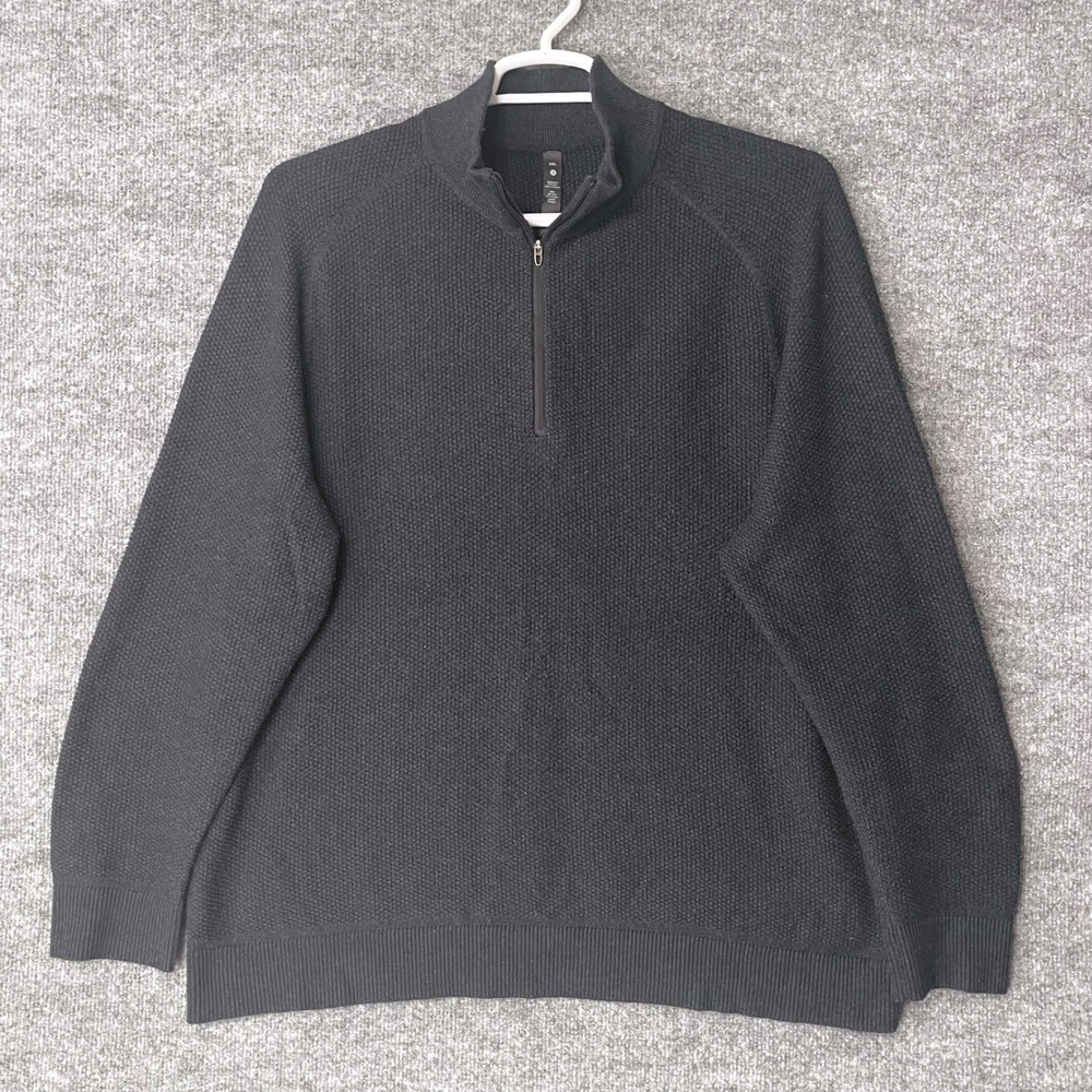 Lululemon Engineered Warmth Half Zip Pullover Black Textured Knit XXL LM3ENGS - Picture 1 of 7